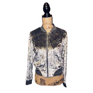 Ci Sono Crushed Velour Gray Bomber Jacket Women S